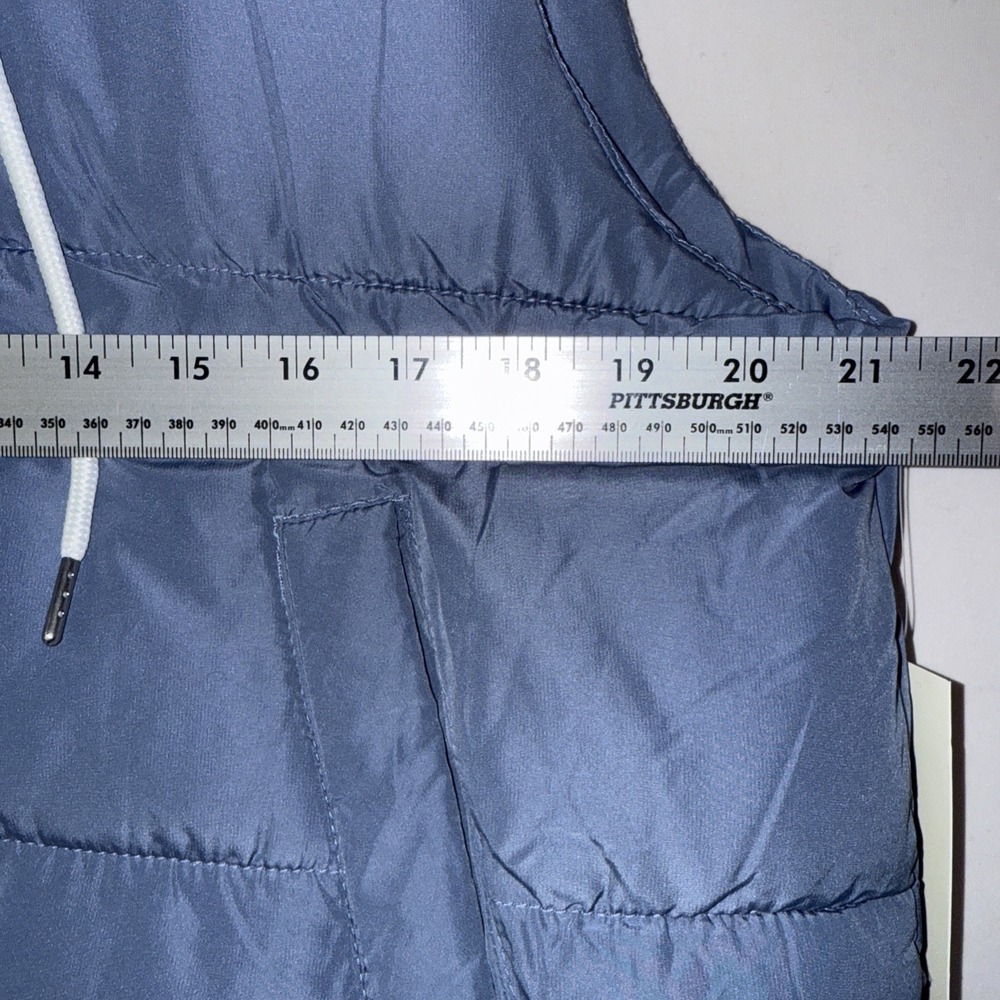 Madden Girl Womens Blue Sleeveless Hooded Full-Zip Puffer Vest Size Large‎ - Picture 7 of 8